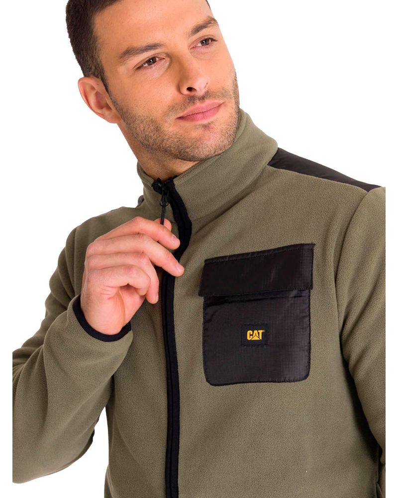 Polar-Manga-Larga-Hombre-Fleece-Utility-Full-Zip-Oliva-Cat