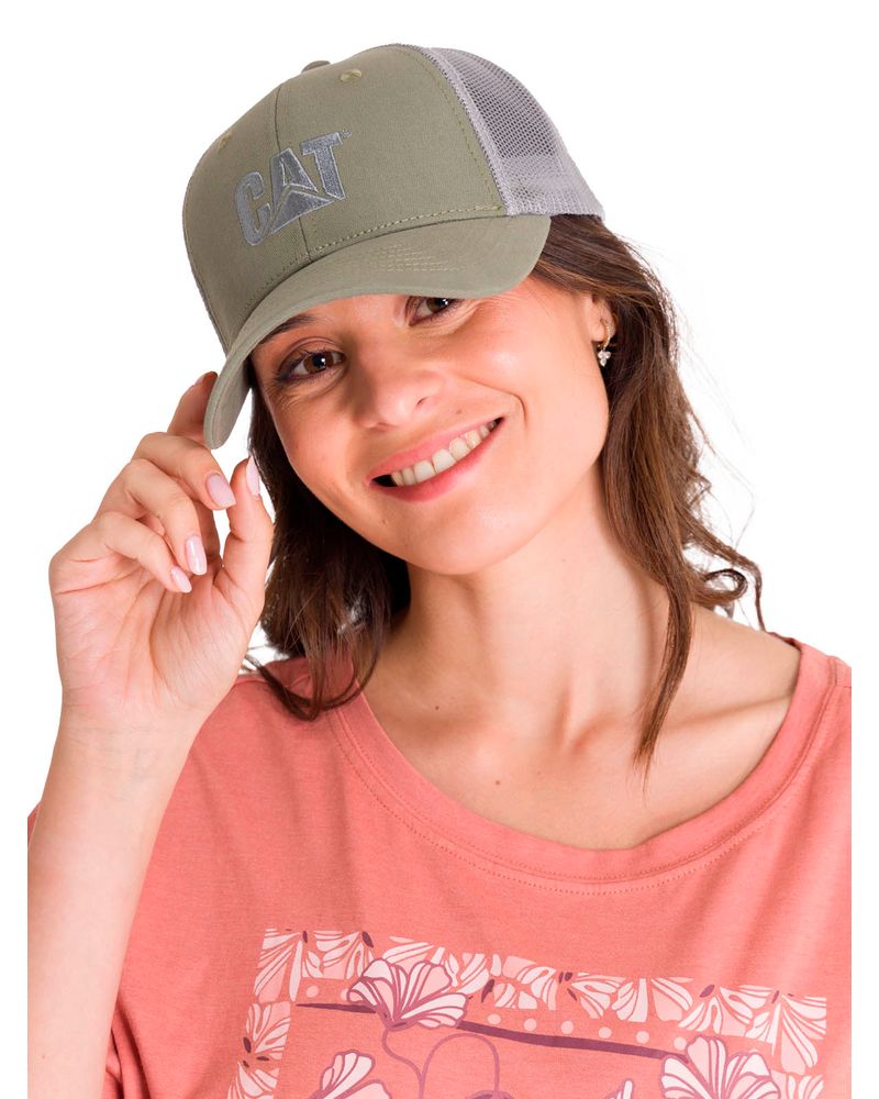 Jockey-Con-Broche-Mujer-Cat-Logo-Mesh-Back-Hat-Verde-Oscuro-Cat