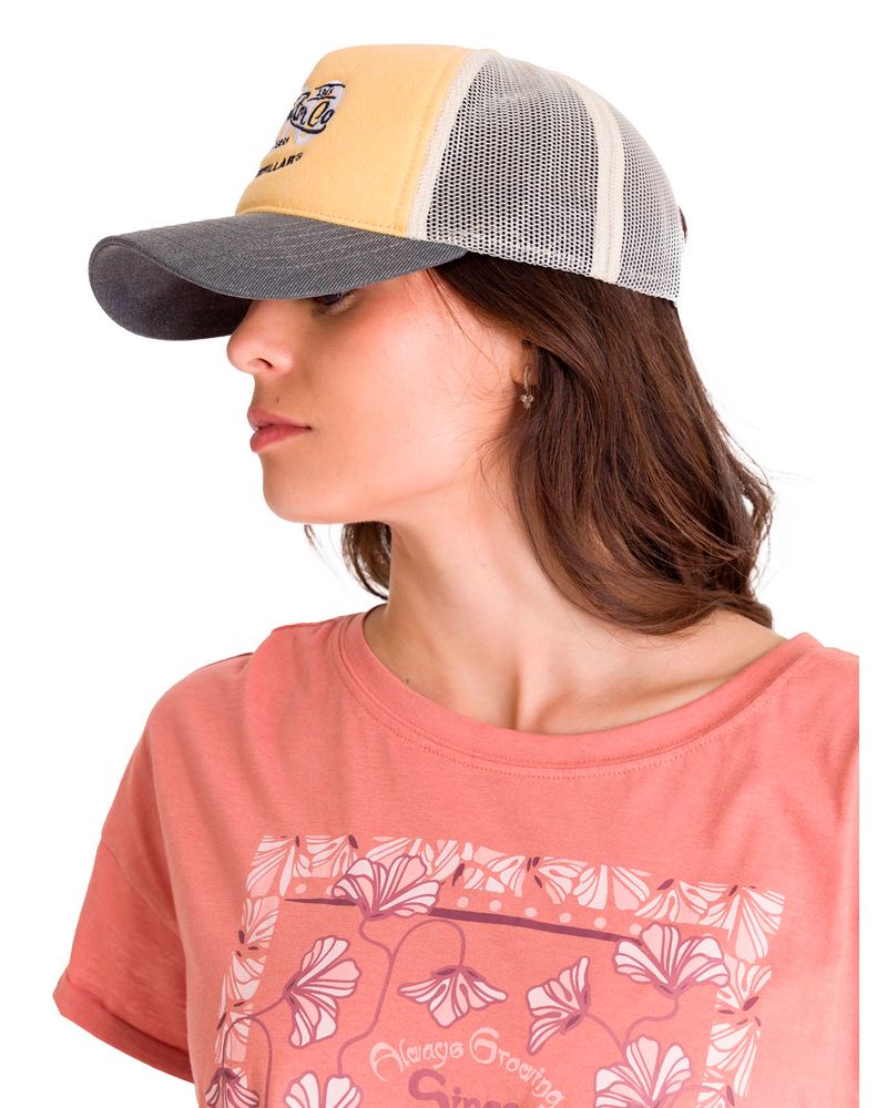 Jockey-Con-Broche-Casual-Mujer-100-Year-Trucker-Hat-Vainilla-Cat
