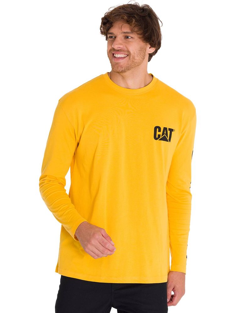 Polera-Manga-Larga-Hombre-Logo-CAT-Amarillo-Cat