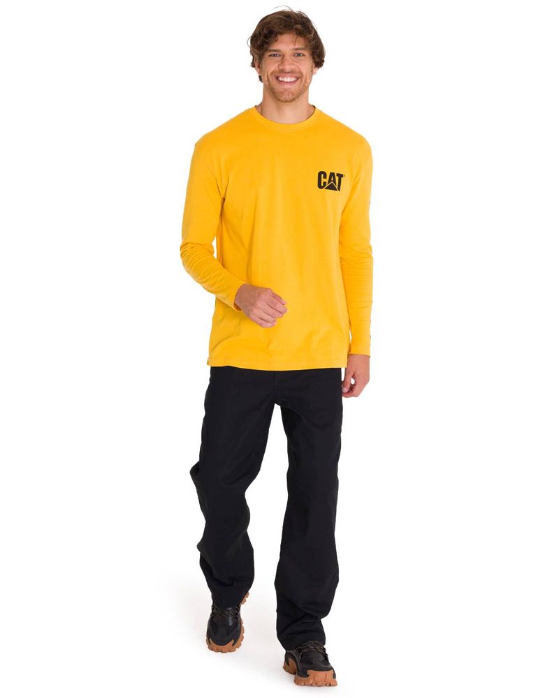 Polera-Manga-Larga-Hombre-Logo-CAT-Amarillo-Cat