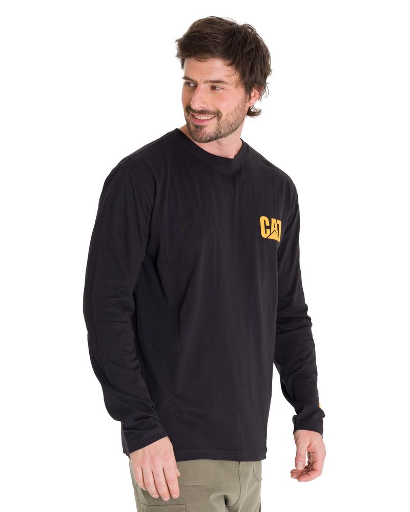 Polera-Manga-Larga-Hombre-Logo-CAT-Negro-Cat