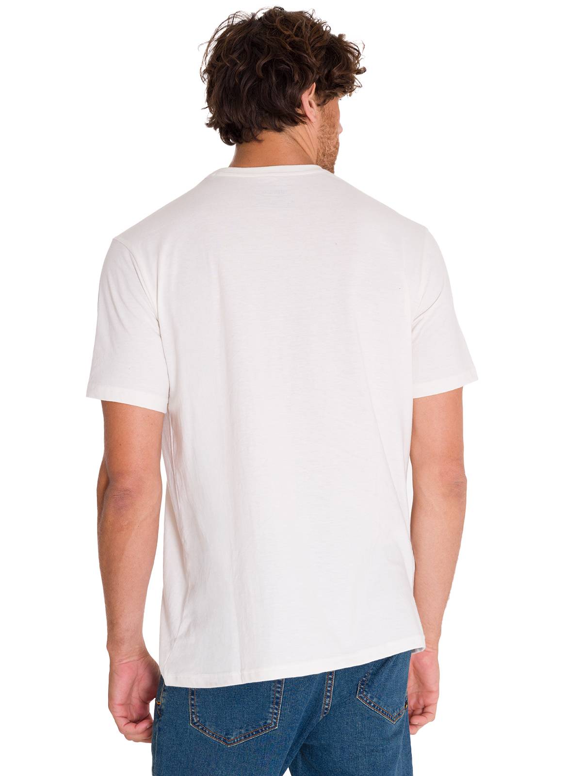 Polera Manga Corta Hombre Logo Caterpillar Blanco Cat