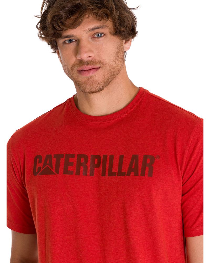 Polera-Manga-Corta-Hombre-Logo-Caterpillar-Rojo-Cat