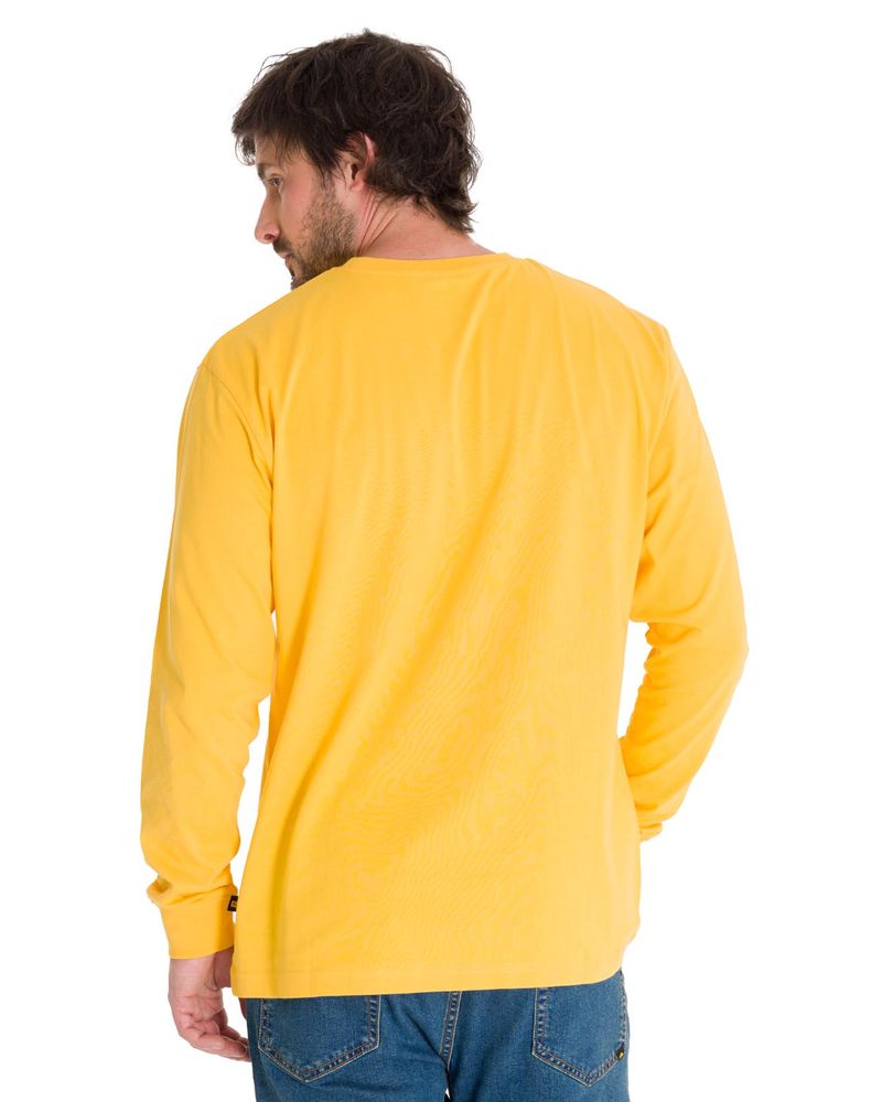 Polera-Manga-Larga-Hombre-Trademark-Amarillo-Cat