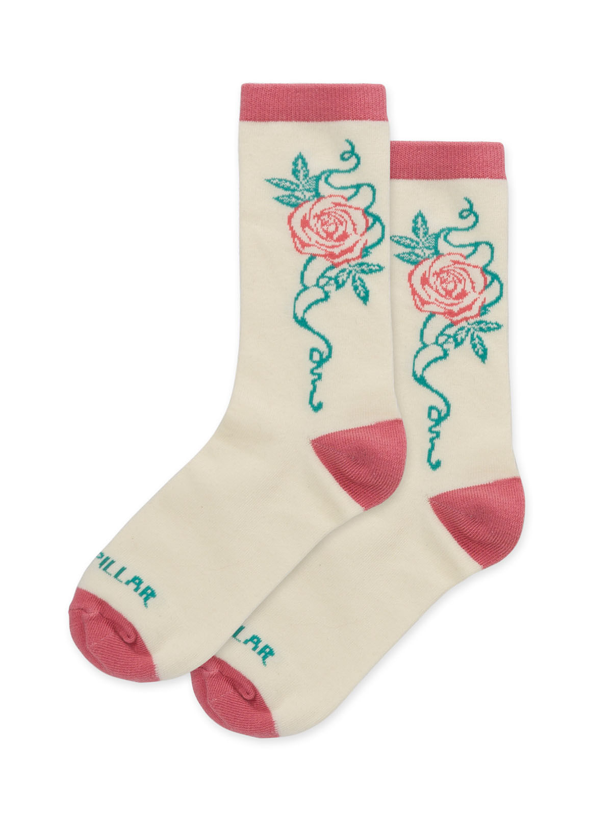 Calcetín Mujer Diseño Rosa Amarillo Cat