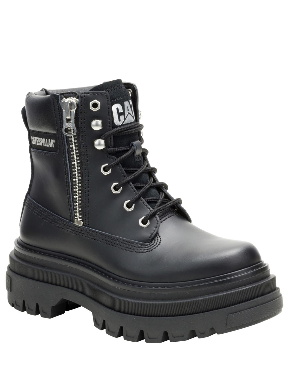 Botín Casual Gamuza Mujer Bolder Zip Negro Cat