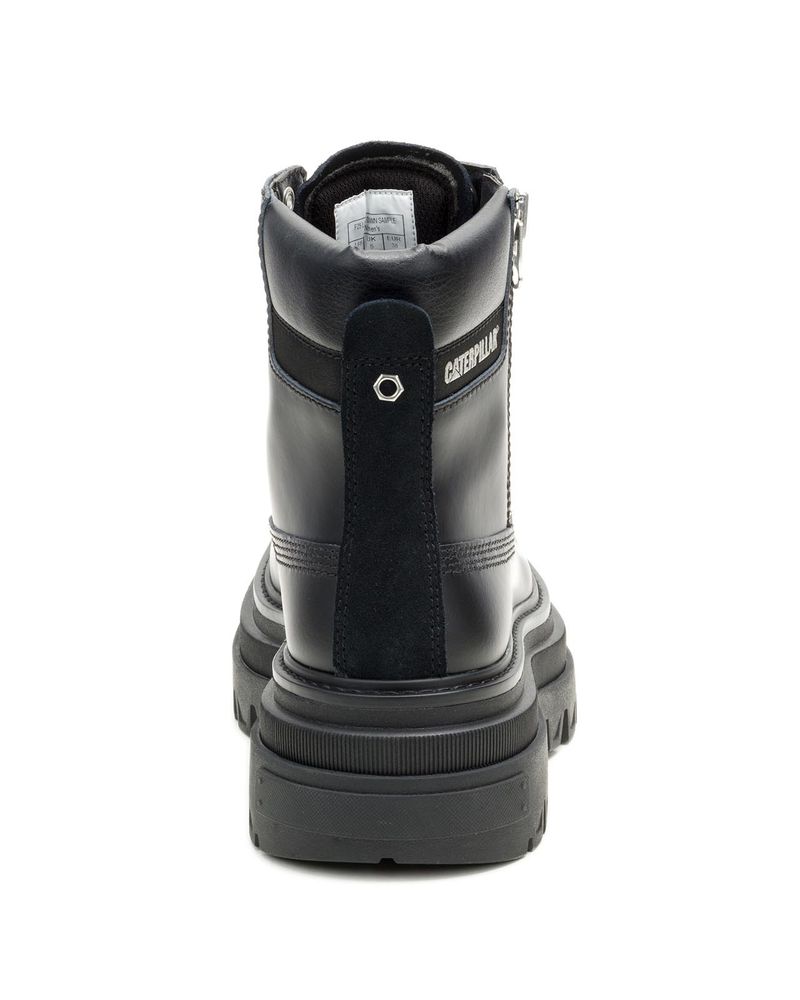 Botin-Casual-Gamuza-Mujer-Bolder-Zip-Negro-Cat