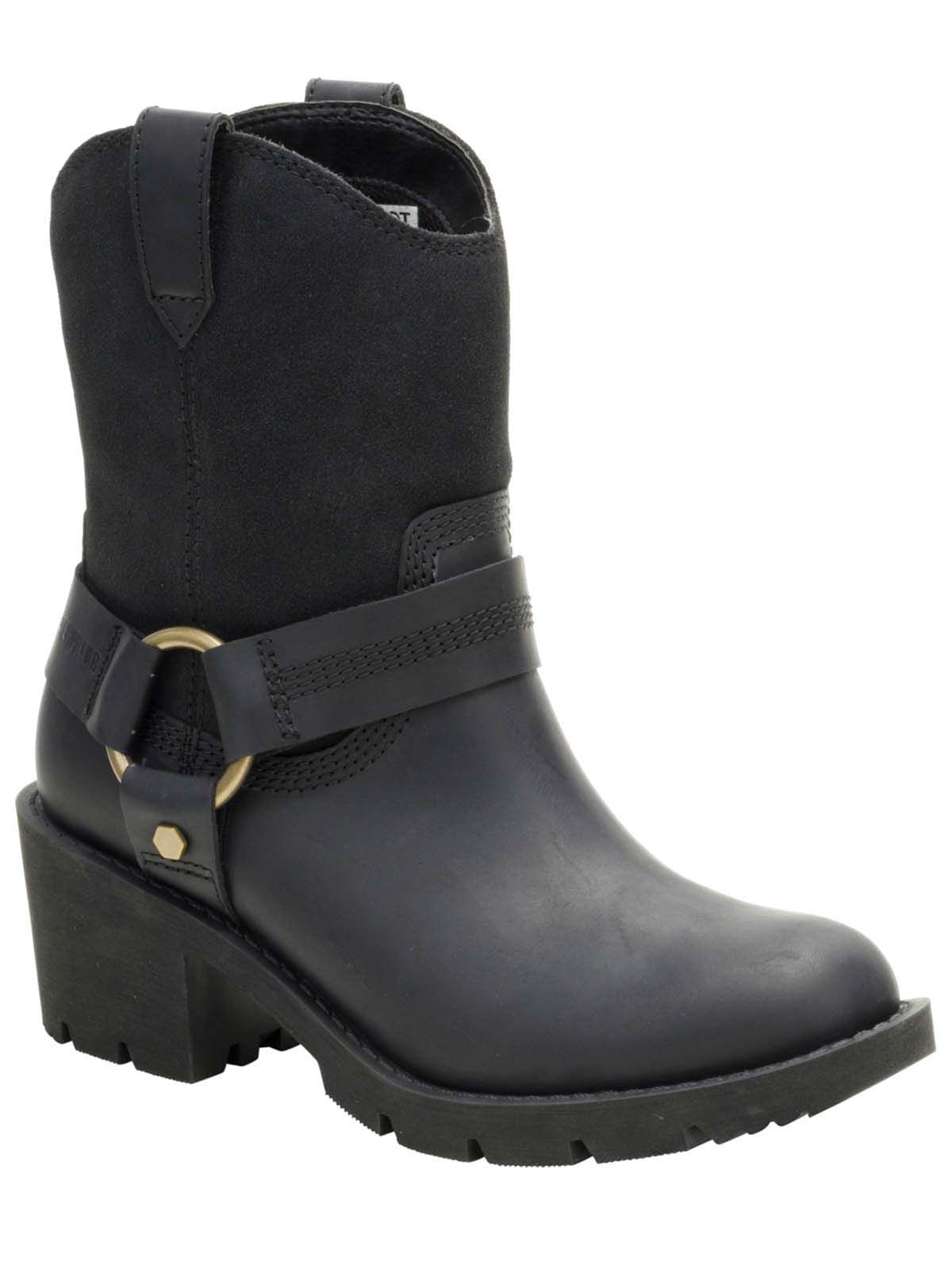 Bota Casual Cuero Mujer Rewrite Harness Negra Cat