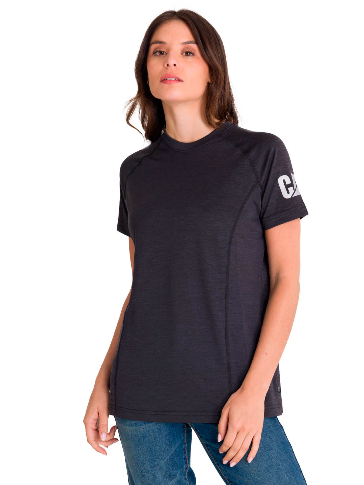 Polera Manga Corta Mujer LIGHTWEIGHT COOLING S/S CREW TEE Negra Cat