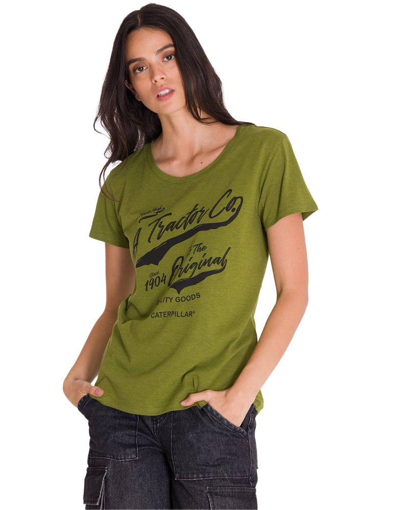 Polera-Manga-Corta-Casual-Mujer-CREW-EVERYDAY-GRAPHIC-TEE-Verde-Cat