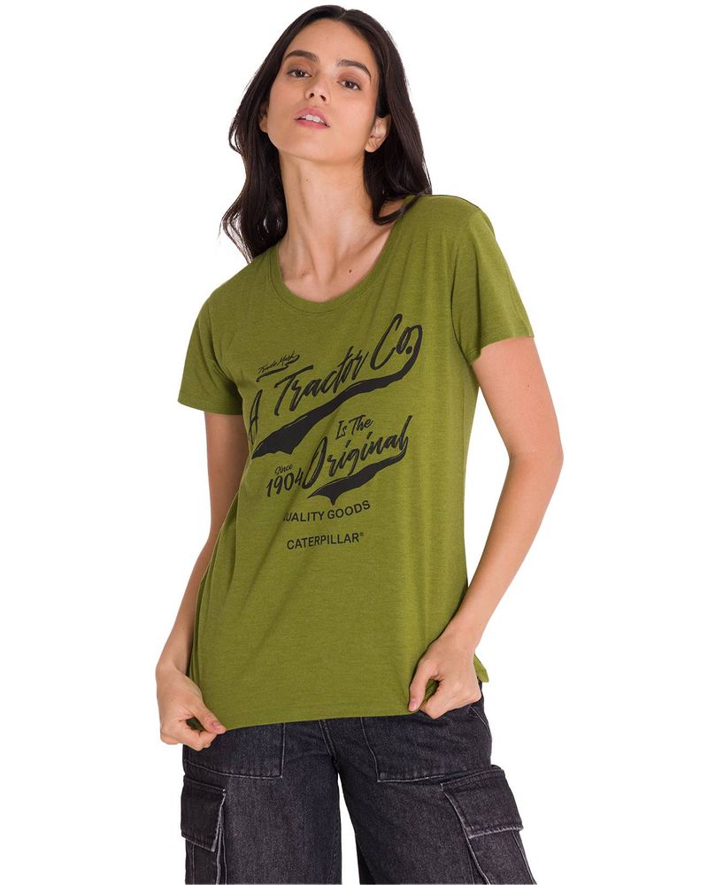 Polera-Manga-Corta-Casual-Mujer-CREW-EVERYDAY-GRAPHIC-TEE-Verde-Cat