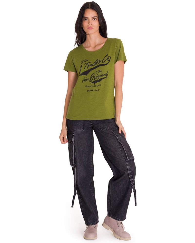 Polera-Manga-Corta-Casual-Mujer-CREW-EVERYDAY-GRAPHIC-TEE-Verde-Cat