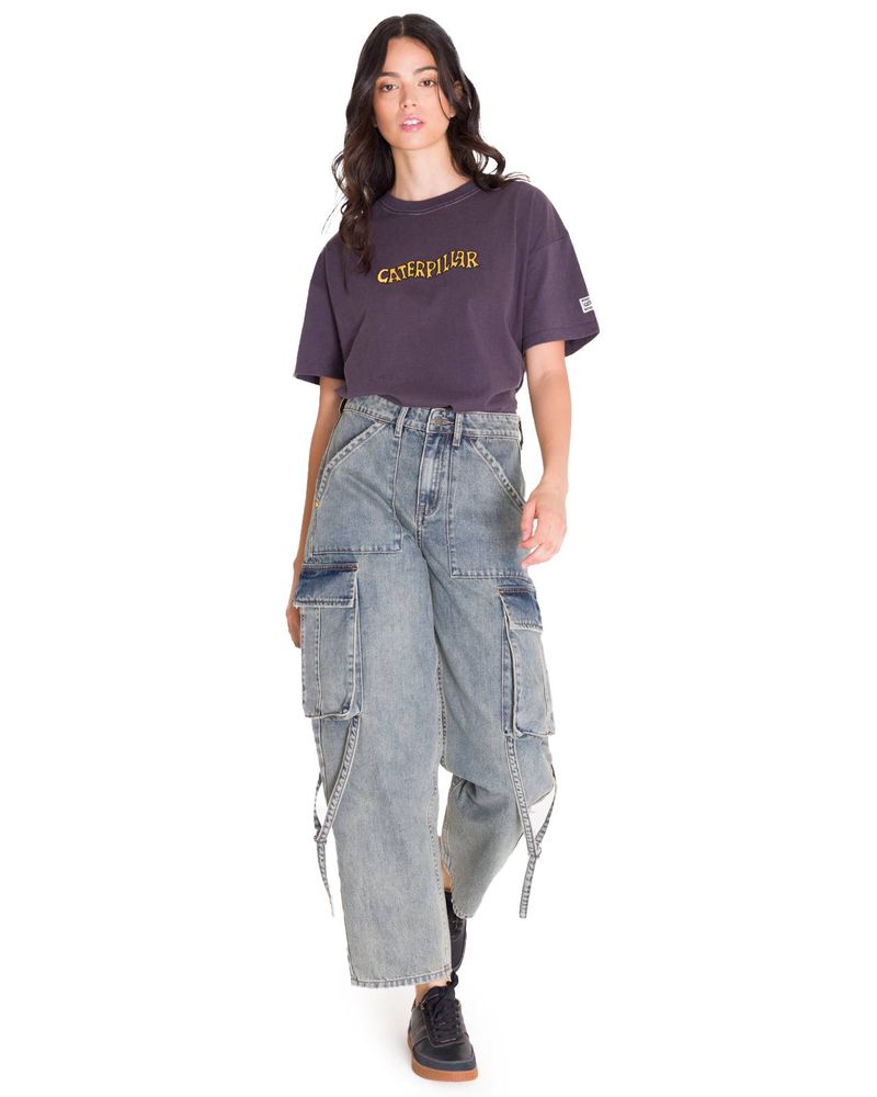 Jeans-Tiro-Alto-Mujer-RIGID-DENIM-EXAGGERATED-CARGO-Gris-Claro-Cat