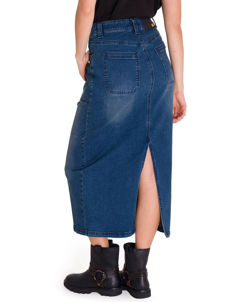 Falda-Ajustada-Casual-Mujer-CARPENTER-MAXI-SKIRT-Denim-Cat