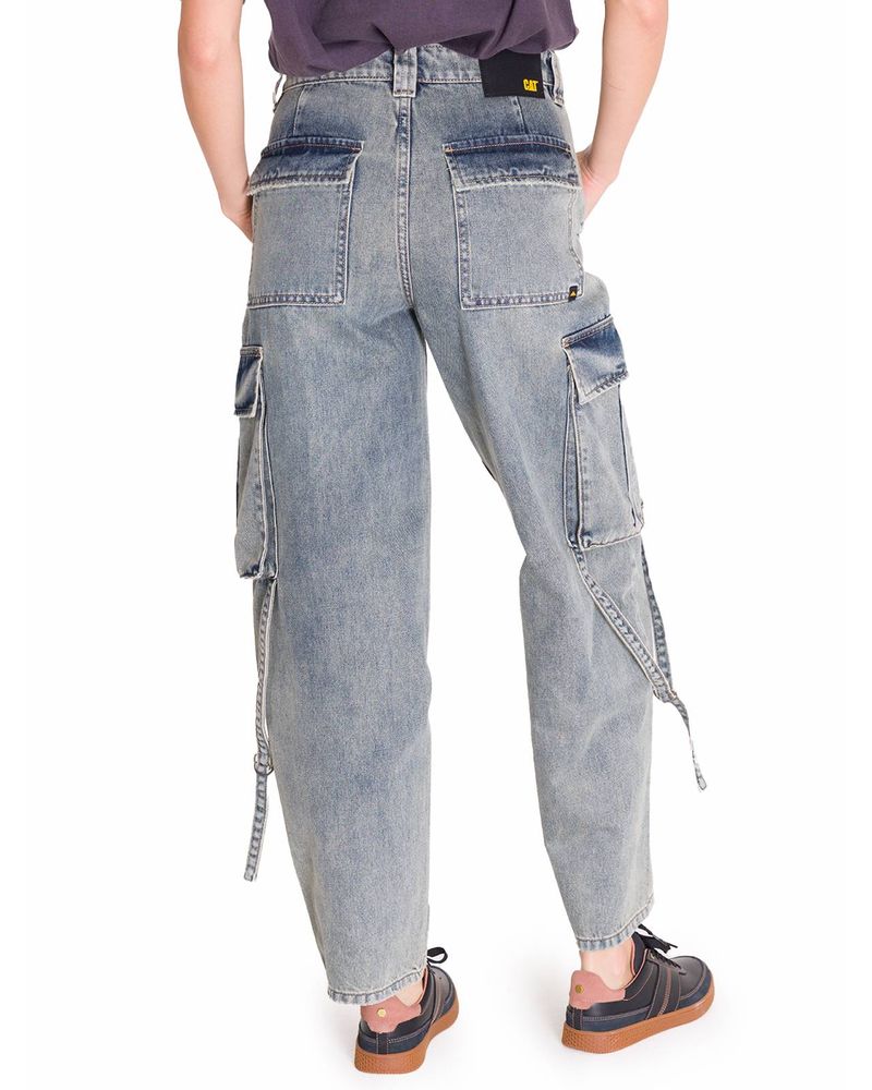 Jeans-Tiro-Alto-Mujer-RIGID-DENIM-EXAGGERATED-CARGO-Gris-Claro-Cat