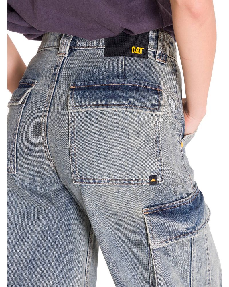 Jeans-Tiro-Alto-Mujer-RIGID-DENIM-EXAGGERATED-CARGO-Gris-Claro-Cat