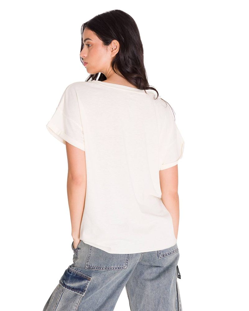 Polera-Manga-Corta-Casual-Mujer-RELAXED-DANNY-GRAPHIC-TEE-Blanca-Cat