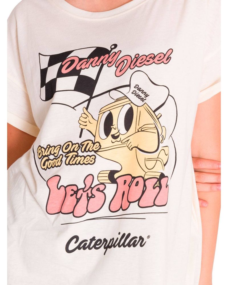 Polera-Manga-Corta-Casual-Mujer-RELAXED-DANNY-GRAPHIC-TEE-Blanca-Cat