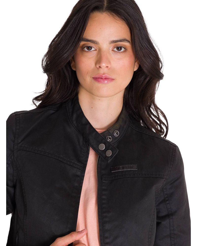 Chaqueta-Manga-Larga-Casual-Mujer-WAXED-MOTO-Negra-Cat