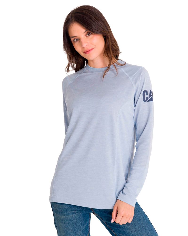 Polera-Manga-Larga-Mujer-WOMEN-S-LIGHTWEIGHT-COOLING-L-S-CREW-Gris-Cat