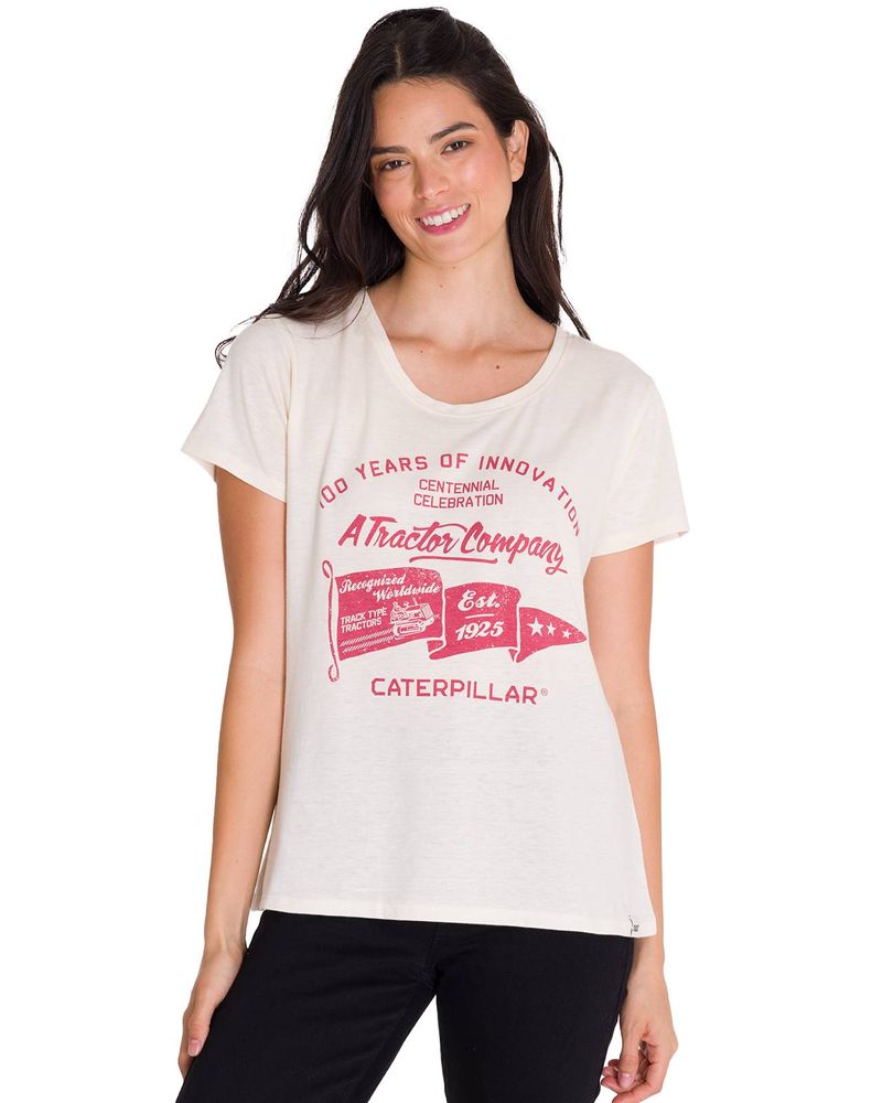 Polera-Manga-Corta-Casual-Mujer-CREW-CENTENNIAL-GRAPHIC-TEE-Blanca-Cat