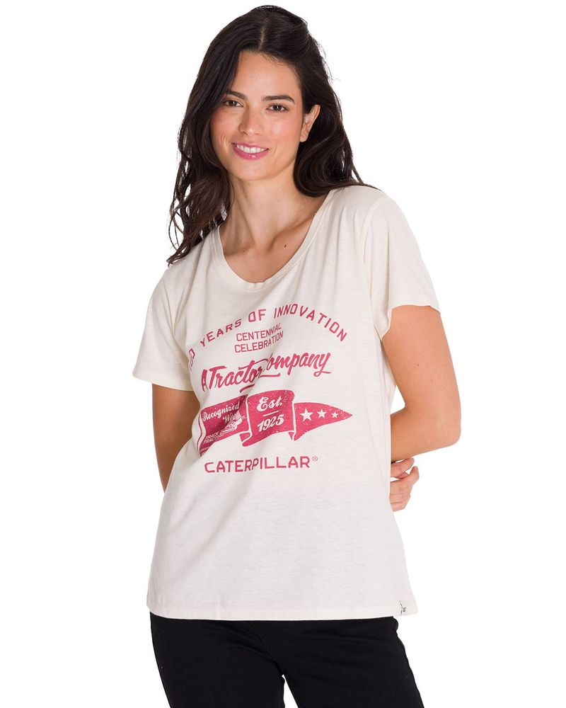 Polera-Manga-Corta-Casual-Mujer-CREW-CENTENNIAL-GRAPHIC-TEE-Blanca-Cat