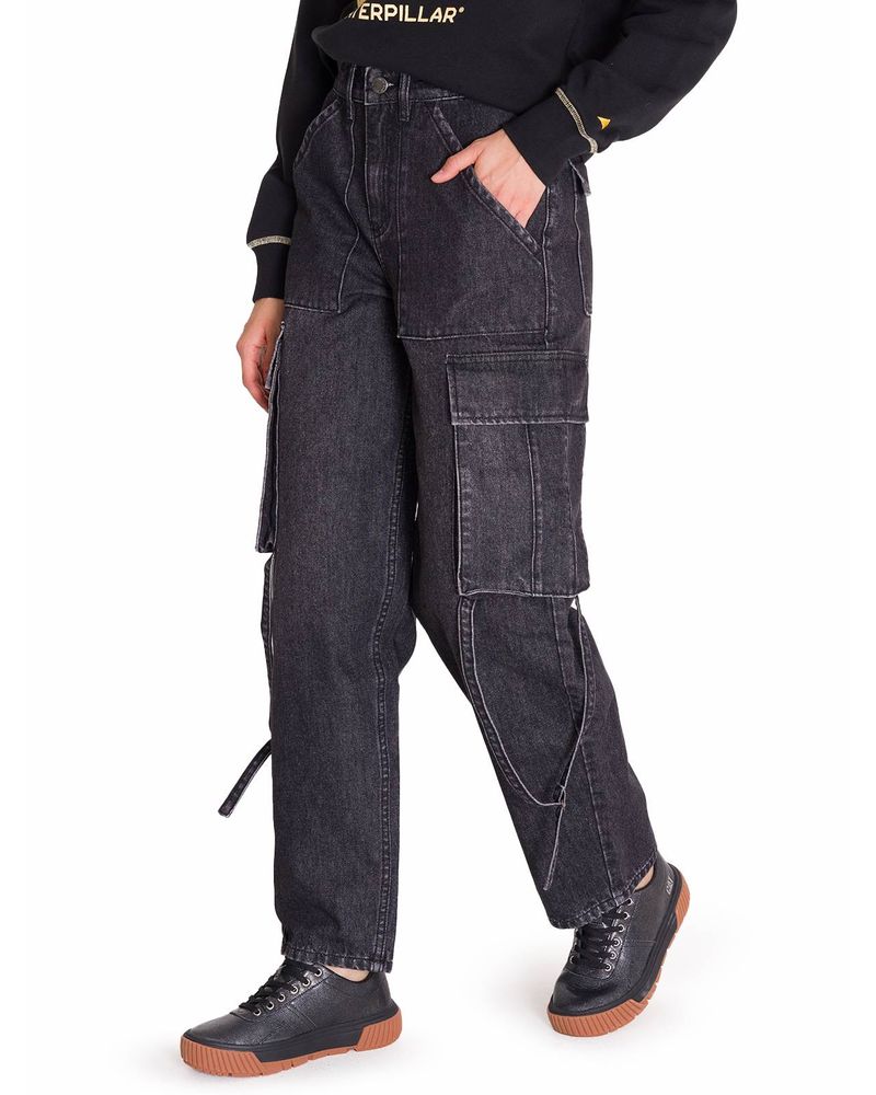 Jeans-Tiro-Alto-Mujer-RIGID-DENIM-EXAGGERATED-CARGO-Gris-Cat