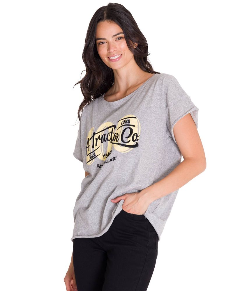 Polera-Manga-Corta-Casual-Mujer-RELAXED-CENTENNIAL-GRAPHIC-TEE-Gris-Cat