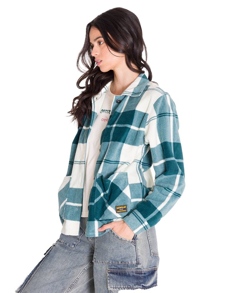Chaqueta-Manga-Larga-Mujer-W-Microfleece-Shirt-Verde-Petroleo-Cat