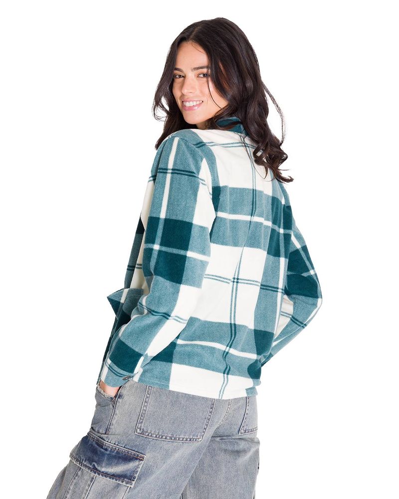 Chaqueta-Manga-Larga-Mujer-W-Microfleece-Shirt-Verde-Petroleo-Cat