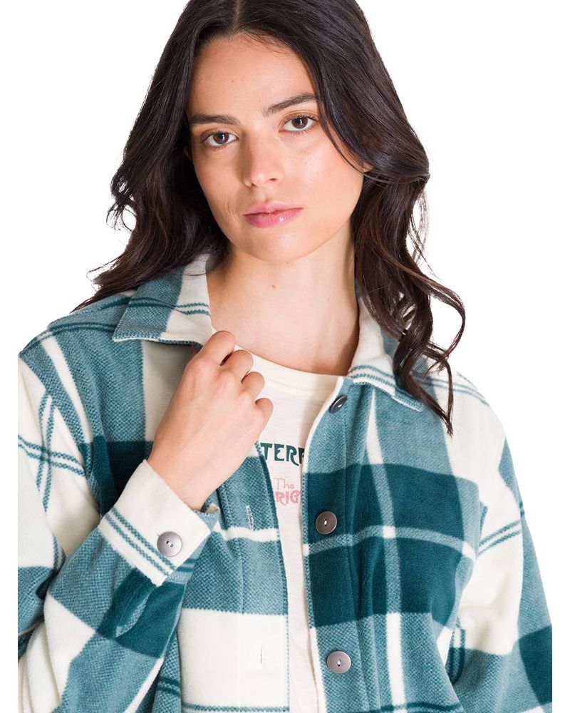 Chaqueta-Manga-Larga-Mujer-W-Microfleece-Shirt-Verde-Petroleo-Cat