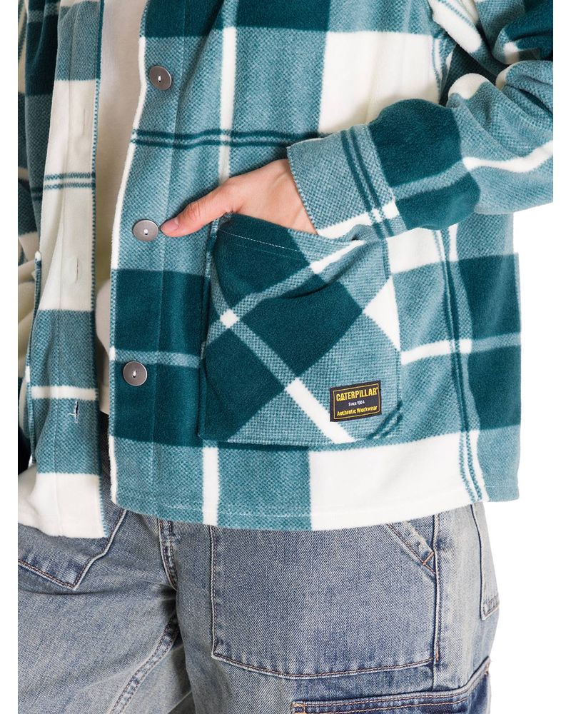 Chaqueta-Manga-Larga-Mujer-W-Microfleece-Shirt-Verde-Petroleo-Cat