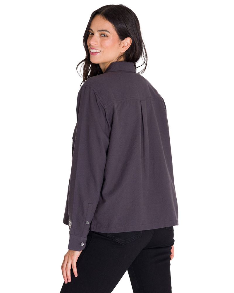 Camisa-Manga-Larga-Mujer-Heritage-Uniform-Boxy-L-S-Gris-Oscuro-Cat