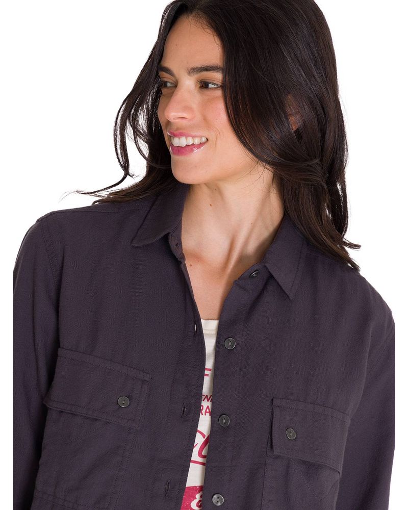 Camisa-Manga-Larga-Mujer-Heritage-Uniform-Boxy-L-S-Gris-Oscuro-Cat