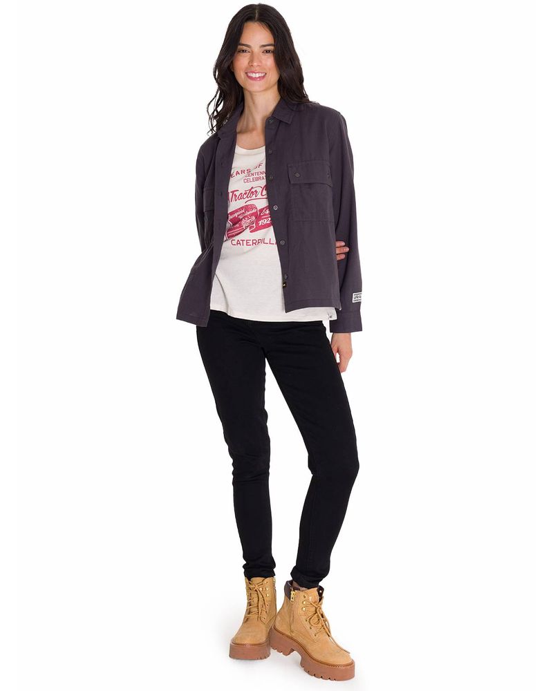 Camisa-Manga-Larga-Mujer-Heritage-Uniform-Boxy-L-S-Gris-Oscuro-Cat