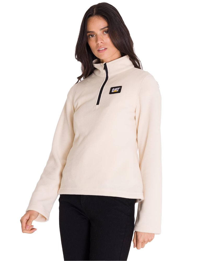 Polar-Manga-Larga-Mujer-Microfleece-Quarter-Zip-Beige-Cat
