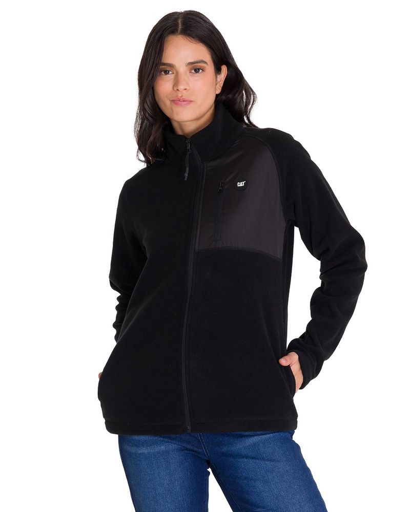 Polar-Manga-Larga-Mujer-W-Fleece-Utility-Full-Zip-Negro-Cat