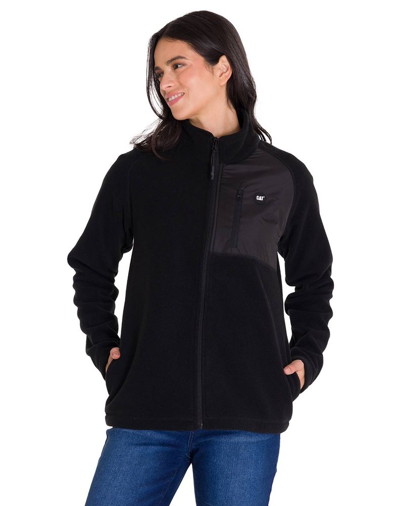 Polar-Manga-Larga-Mujer-W-Fleece-Utility-Full-Zip-Negro-Cat