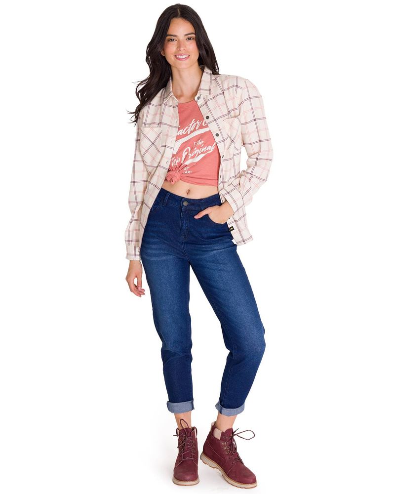 Camisa-Manga-Larga-Mujer-Flannel-Relaxed-L-S-Rosa-Palido-Cat