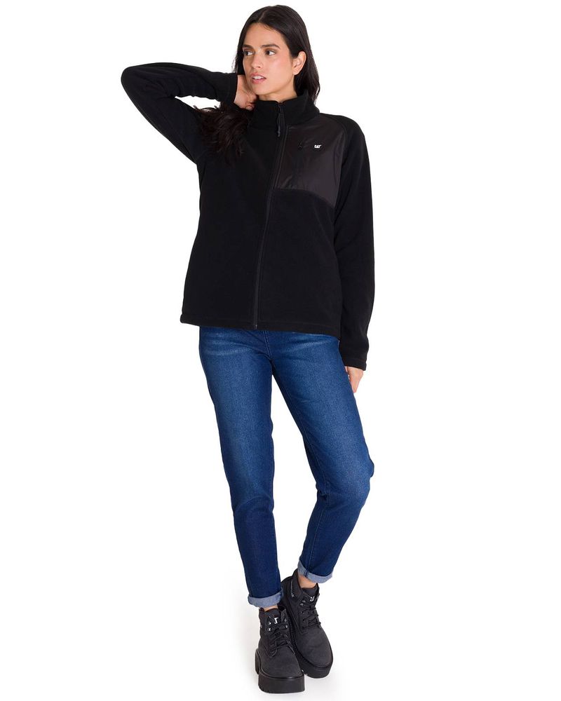 Polar-Manga-Larga-Mujer-W-Fleece-Utility-Full-Zip-Negro-Cat