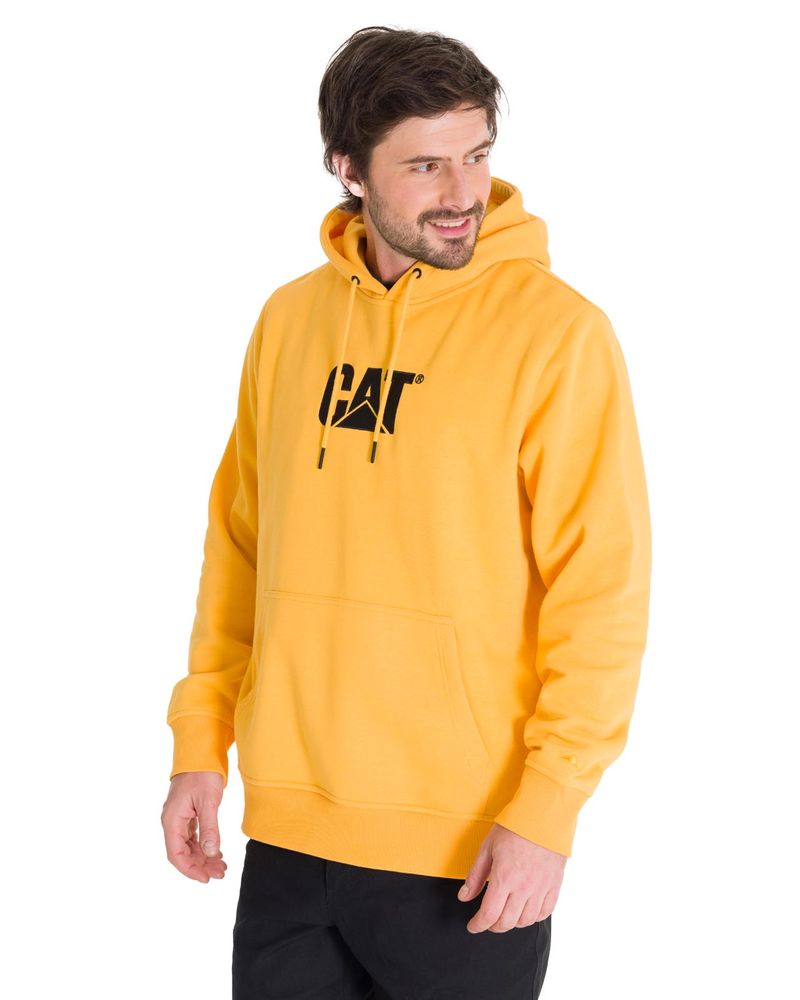Poleron-Casual-Unisex-Fleece-Cat-Logo-Pullover-Hoodie-Amarillo-Cat