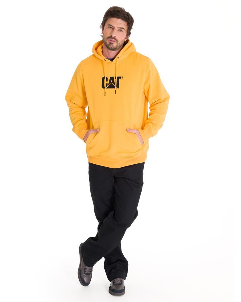 Poleron-Casual-Unisex-Fleece-Cat-Logo-Pullover-Hoodie-Amarillo-Cat