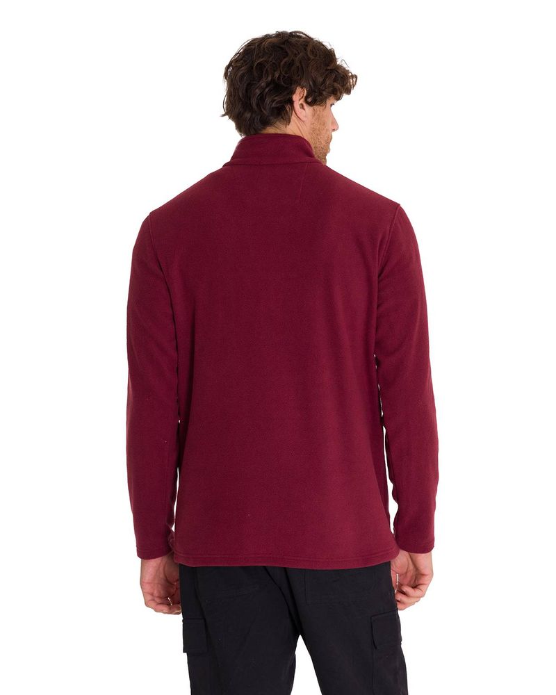 Polar-Manga-Larga-Hombre-Microfleece-Quarter-Zip-Burdeo-Cat