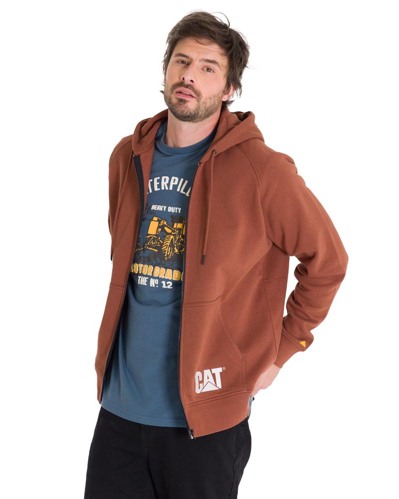 Poleron-Manga-Larga-Hombre-Fleece-Cat-Full-Zip-Hoodie-Terracota-Cat