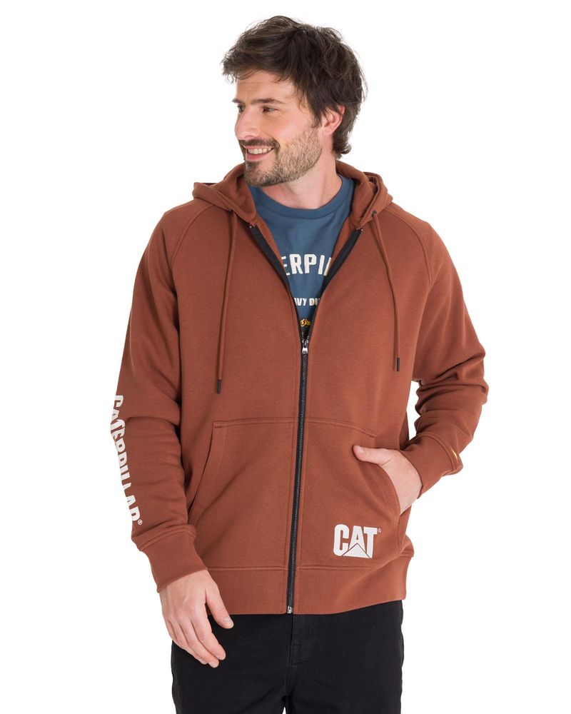 Poleron-Manga-Larga-Hombre-Fleece-Cat-Full-Zip-Hoodie-Terracota-Cat