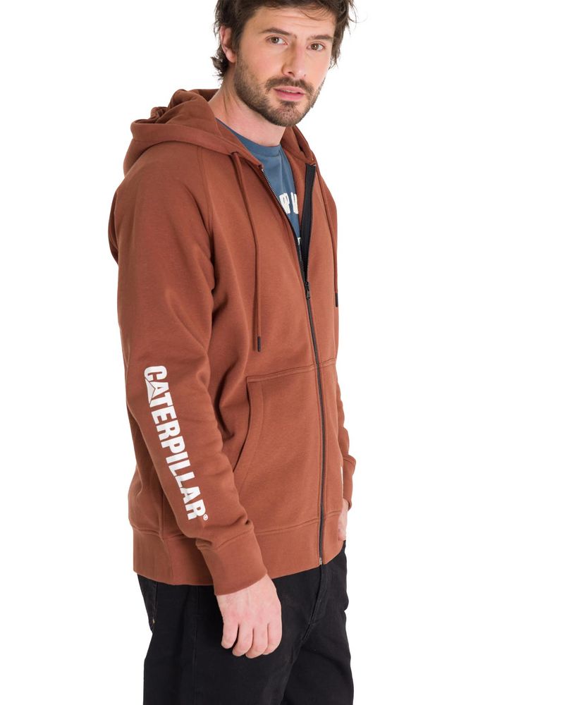 Poleron-Manga-Larga-Hombre-Fleece-Cat-Full-Zip-Hoodie-Terracota-Cat