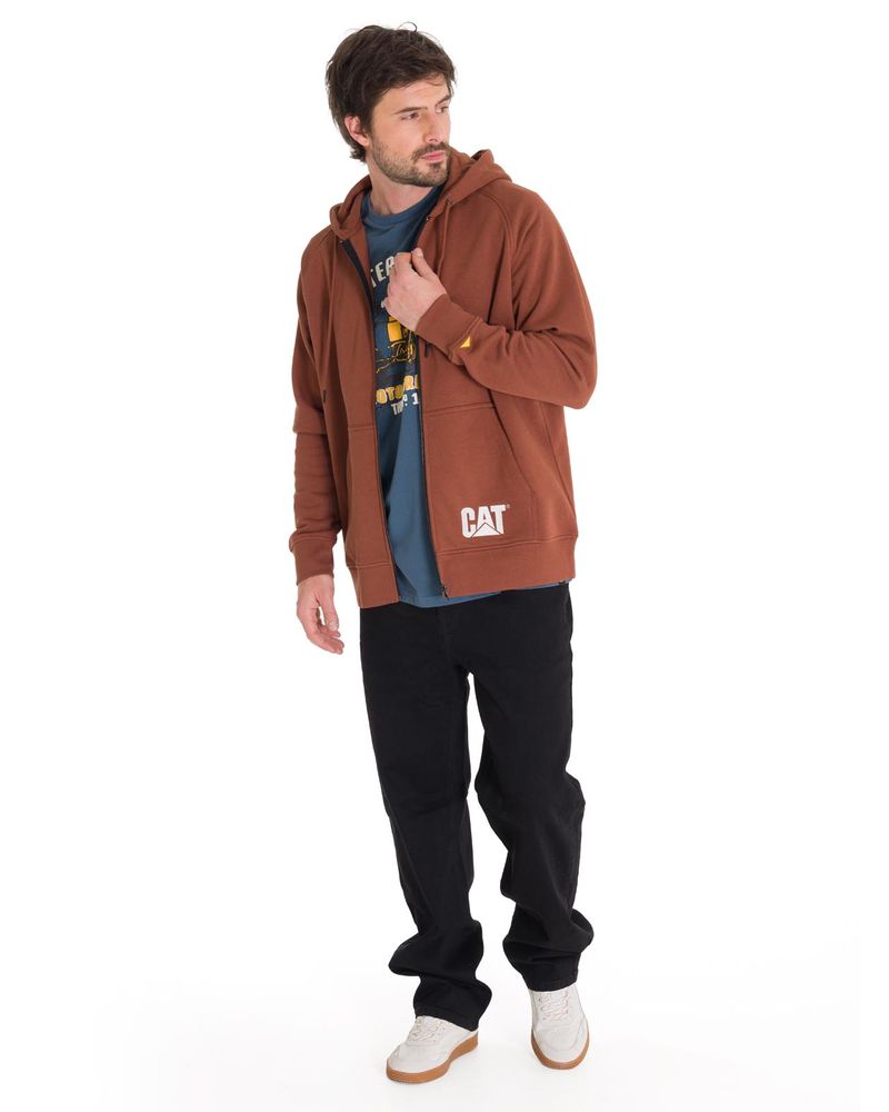 Poleron-Manga-Larga-Hombre-Fleece-Cat-Full-Zip-Hoodie-Terracota-Cat