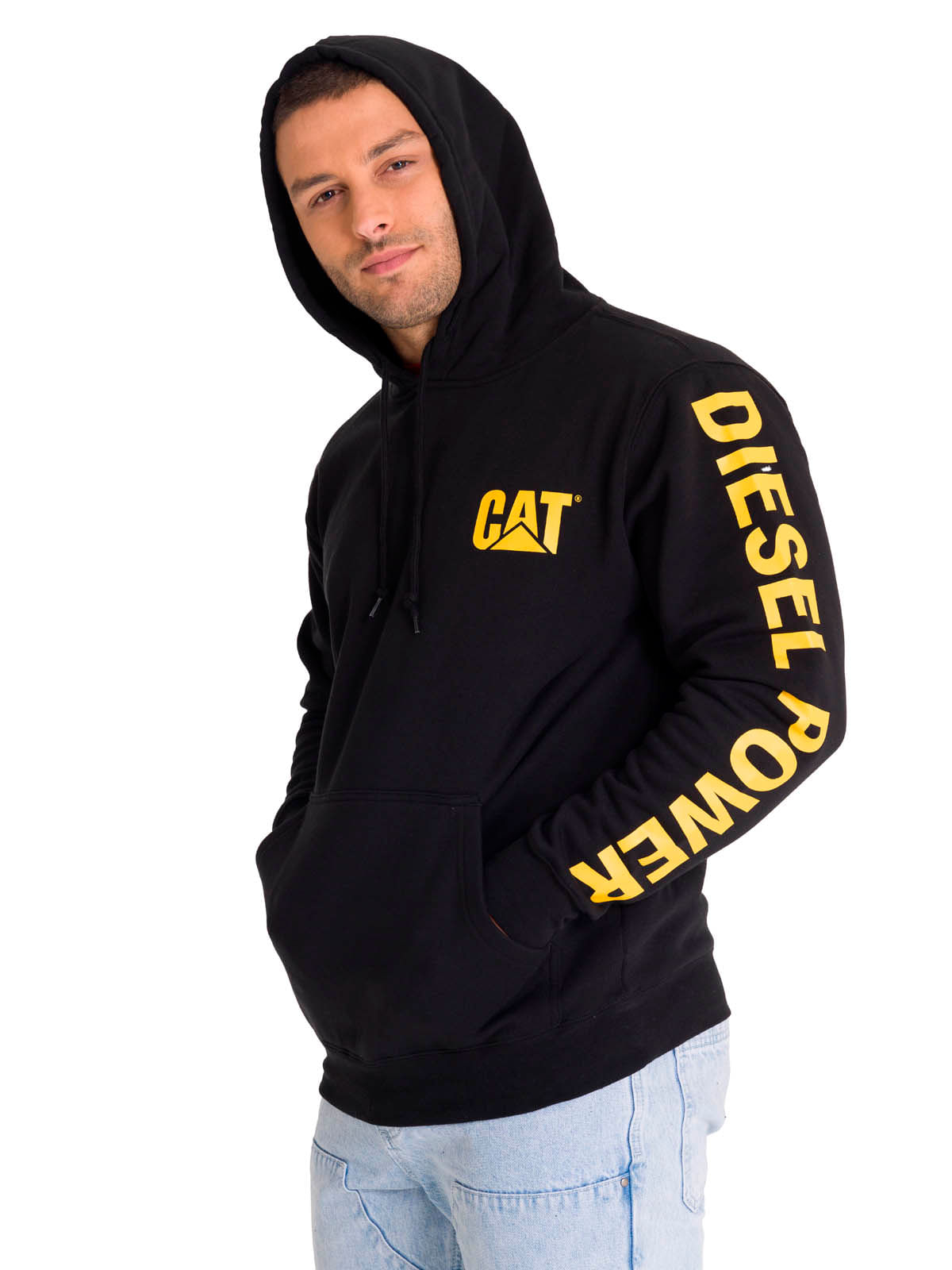 Polerón Manga Larga Hombre Diesel Power Hoodie Negro Cat