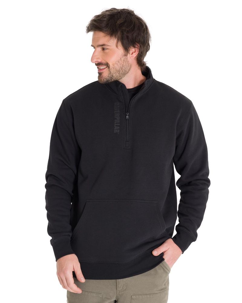 Poleron-Manga-Larga-Hombre-Midweight-Quarter-Zip-Negro-Cat